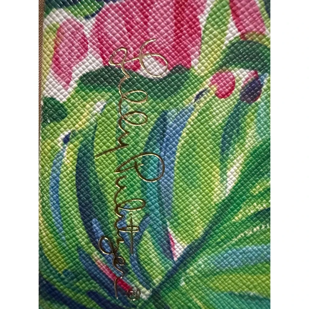 Lilly Pulitzer Its Always Sunny Somewhere Tropical Palm Sunglasses Case Gold